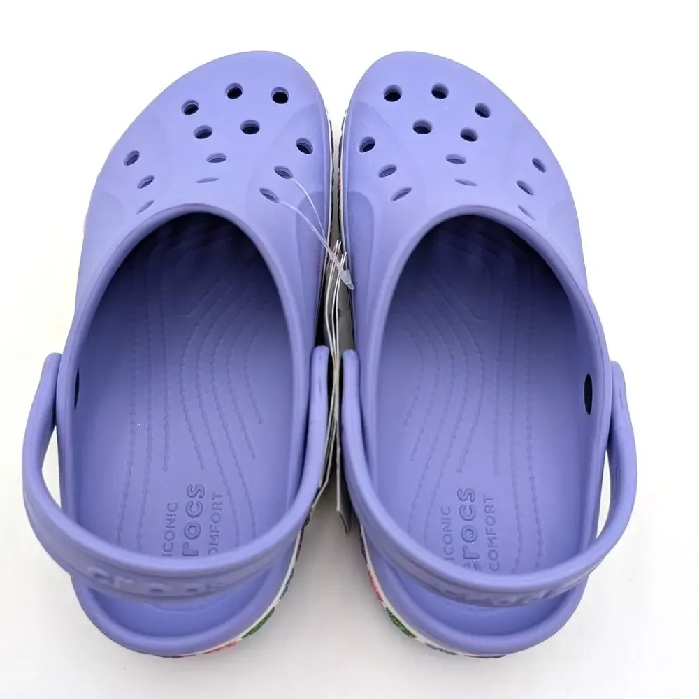 Crocs Bayaband Flower Band Clog Shoes Kids' Digital Violet Size US2 EU33